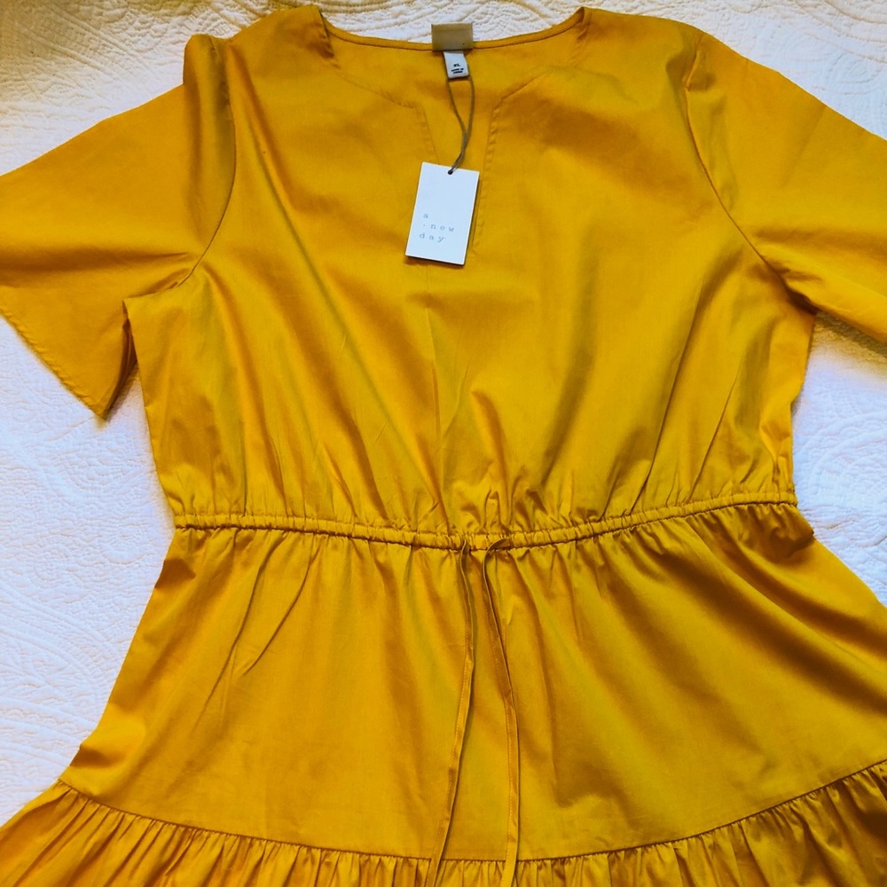 A New Day Tassel Mustard Dress